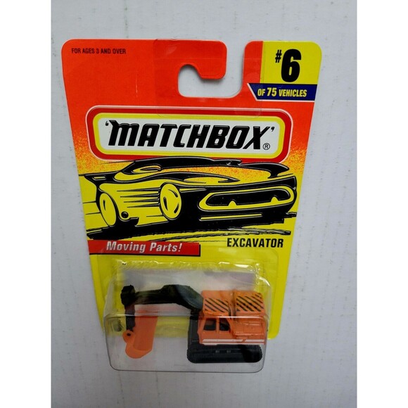 VTG 1996 MATCHBOX Action System #6 EXCAVATOR Orange w Moving Parts / Sealed - Picture 4 of 5